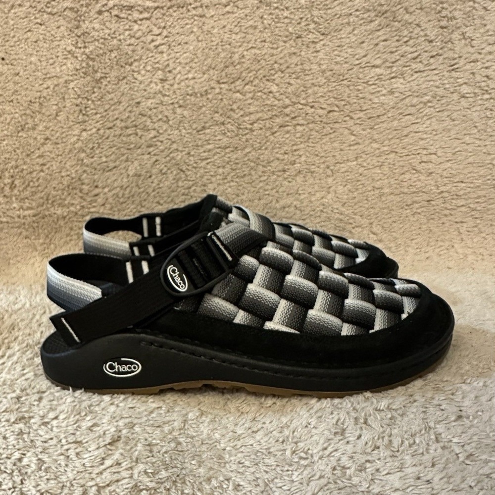 Chaco Canyon Woven Clog Fade B W Men's Size 11 Black Slip On Sandals Shoes New